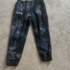 UFC Black and Gray Tie-Dye Sweatpants size M